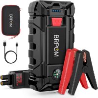 BRPOM Avviatore Batteria Auto, 3000A 21800mAh Avviatore di Emergenza per AutoMoto, (Motori Fino a 8.0L Gas o 6.5L Diesel) Torcia a LED,Porta USB da per Smartphone